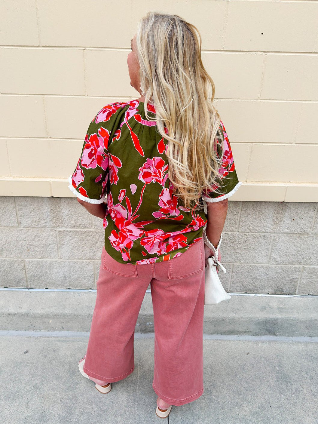 [THML] Garden Grace Olive Floral Top - The Pink Pineapple 850