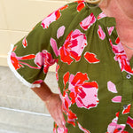 [THML] Garden Grace Olive Floral Top - The Pink Pineapple 850