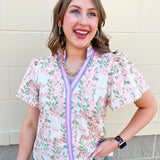 [THML] Garden Party Contrast Ruffle Top - The Pink Pineapple 850