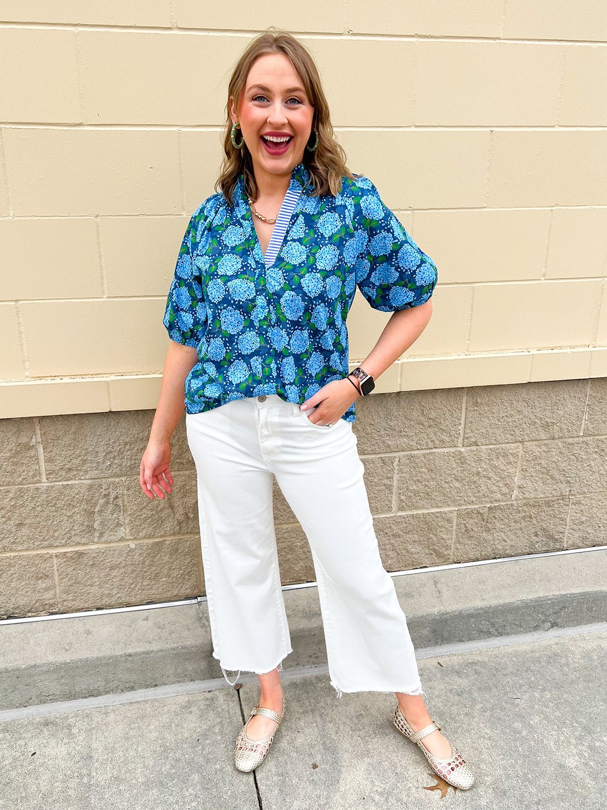 [THML] Hydrangea Daydream Blouse - The Pink Pineapple 850