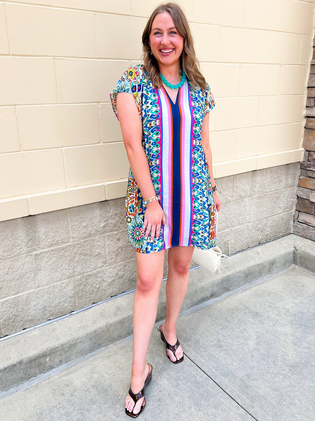 [THML] Kaleidoscope Ruffle Mini Dress - The Pink Pineapple 850