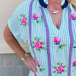 [THML] Meadow Stripe Embroidered Top - The Pink Pineapple 850