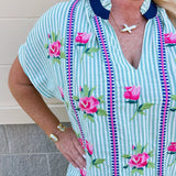 [THML] Meadow Stripe Embroidered Top - The Pink Pineapple 850