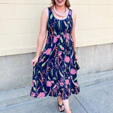 [THML] Moonflower Market Midi Dress - The Pink Pineapple 850