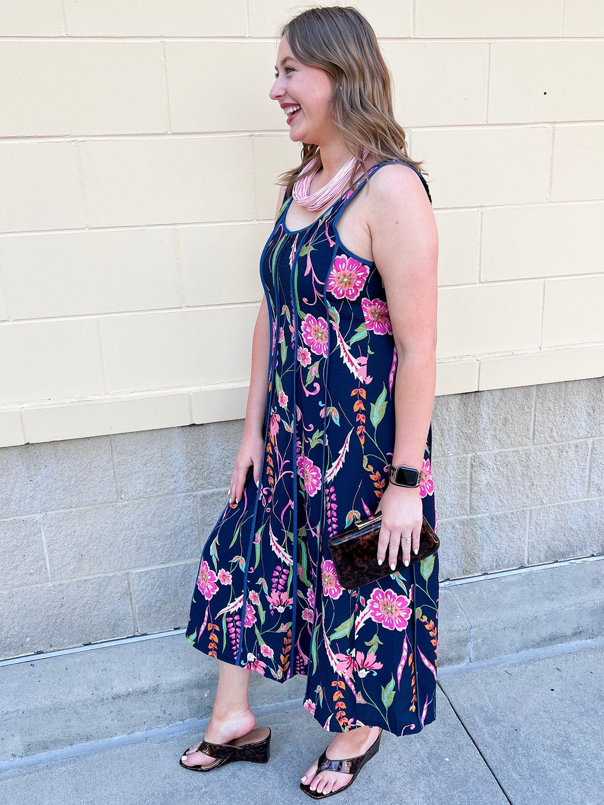 [THML] Moonflower Market Midi Dress - The Pink Pineapple 850