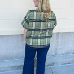 [THML] Ruffle Neck Plaid Blouse - The Pink Pineapple 850