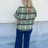 [THML] Ruffle Neck Plaid Blouse - The Pink Pineapple 850