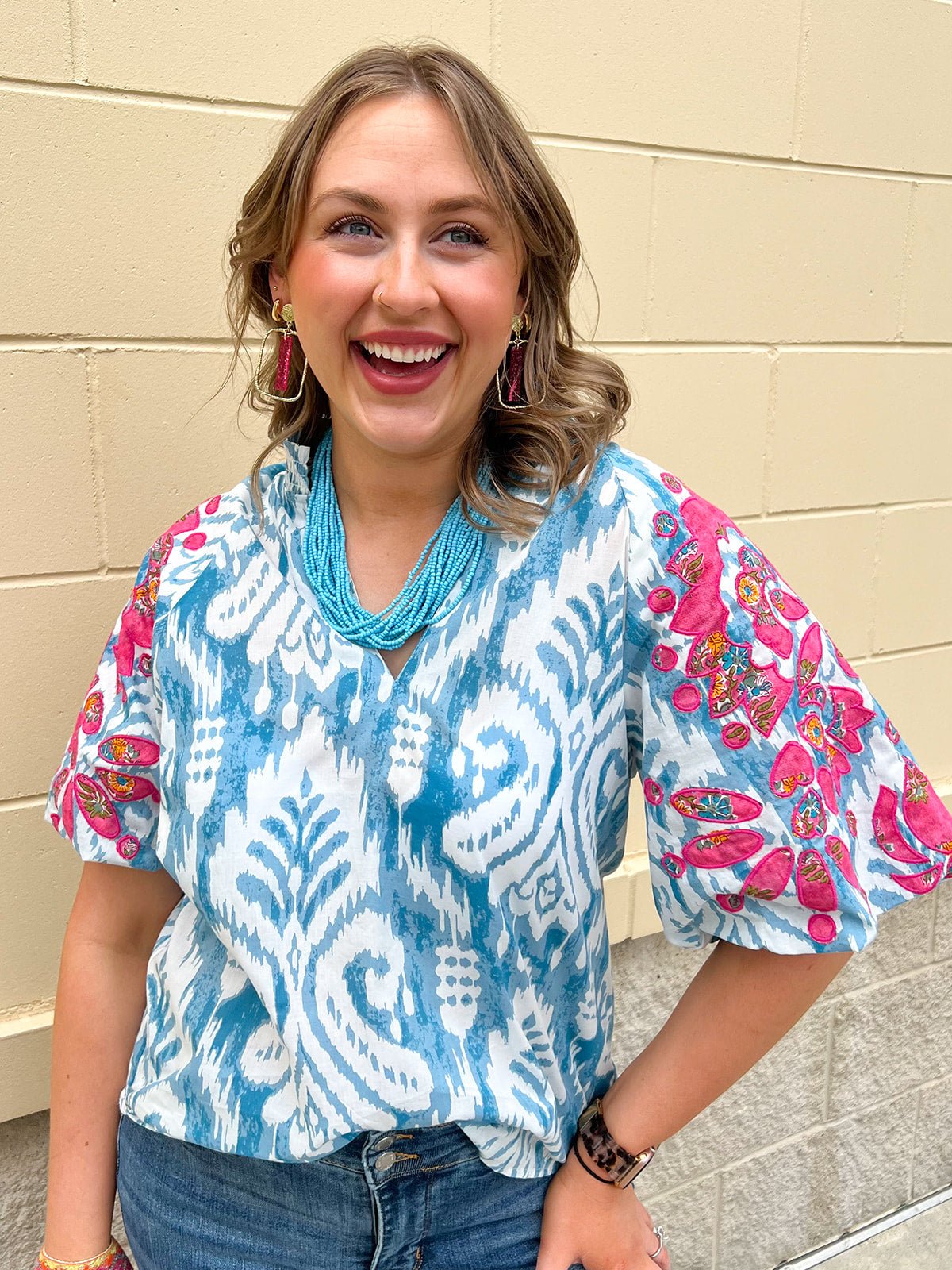 [THML] Sunlit Petal Blouse - The Pink Pineapple 850