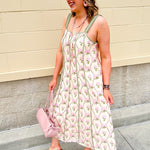 [THML] Verdant Whisper Floral Maxi Dress - The Pink Pineapple 850