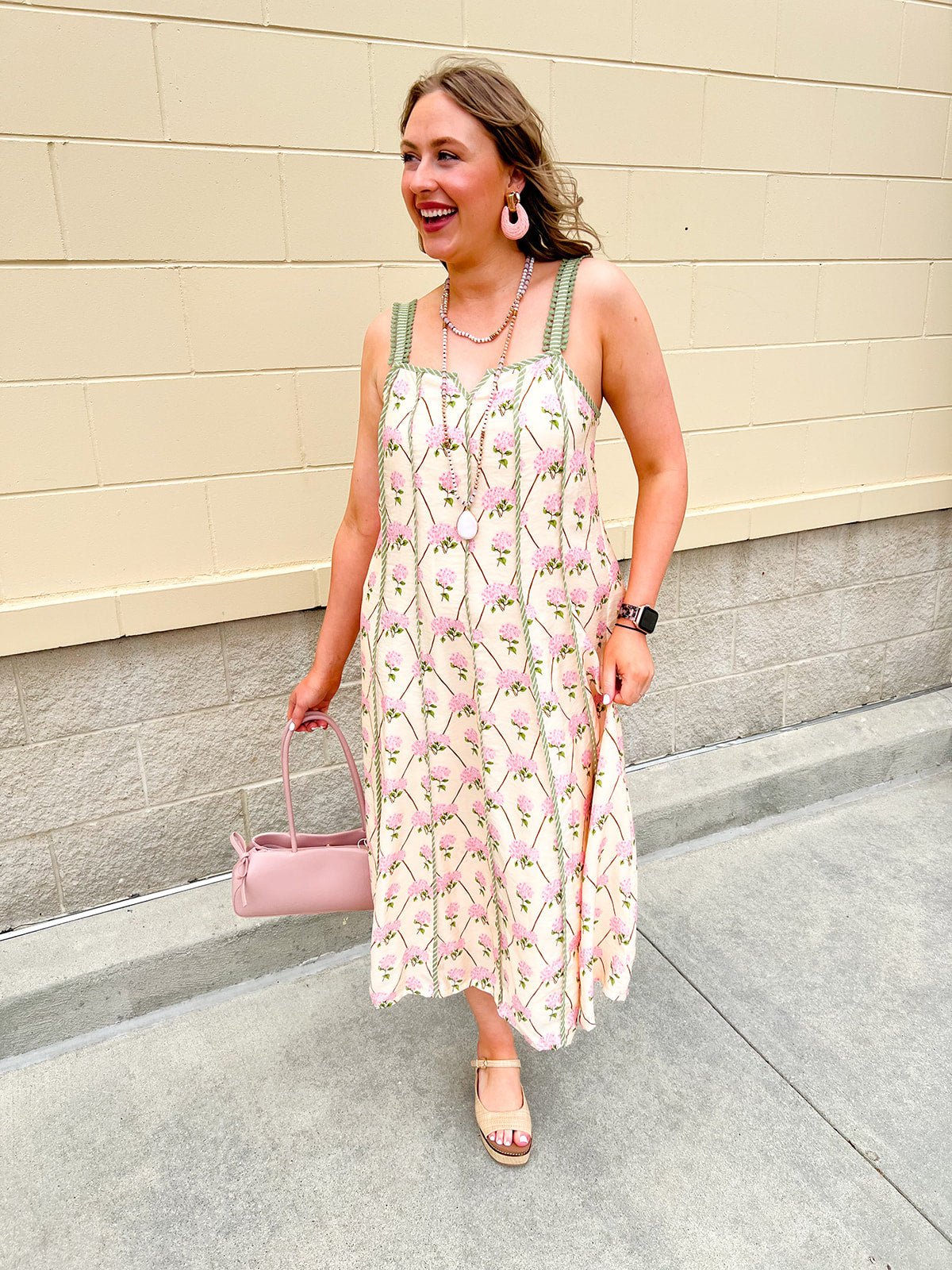 [THML] Verdant Whisper Floral Maxi Dress - The Pink Pineapple 850