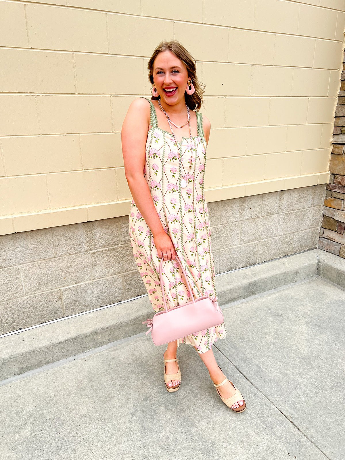 [THML] Verdant Whisper Floral Maxi Dress - The Pink Pineapple 850