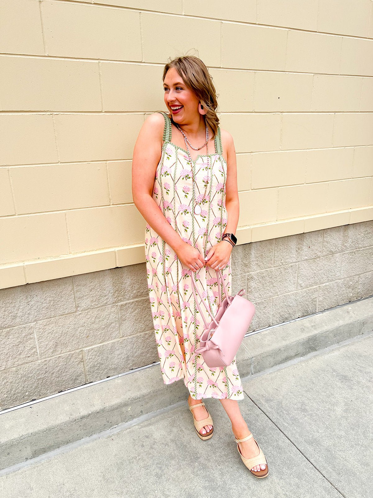 [THML] Verdant Whisper Floral Maxi Dress - The Pink Pineapple 850