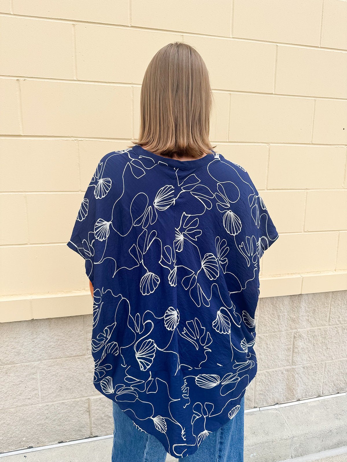Tide & Treasure Embroidered Top – Navy - The Pink Pineapple 850