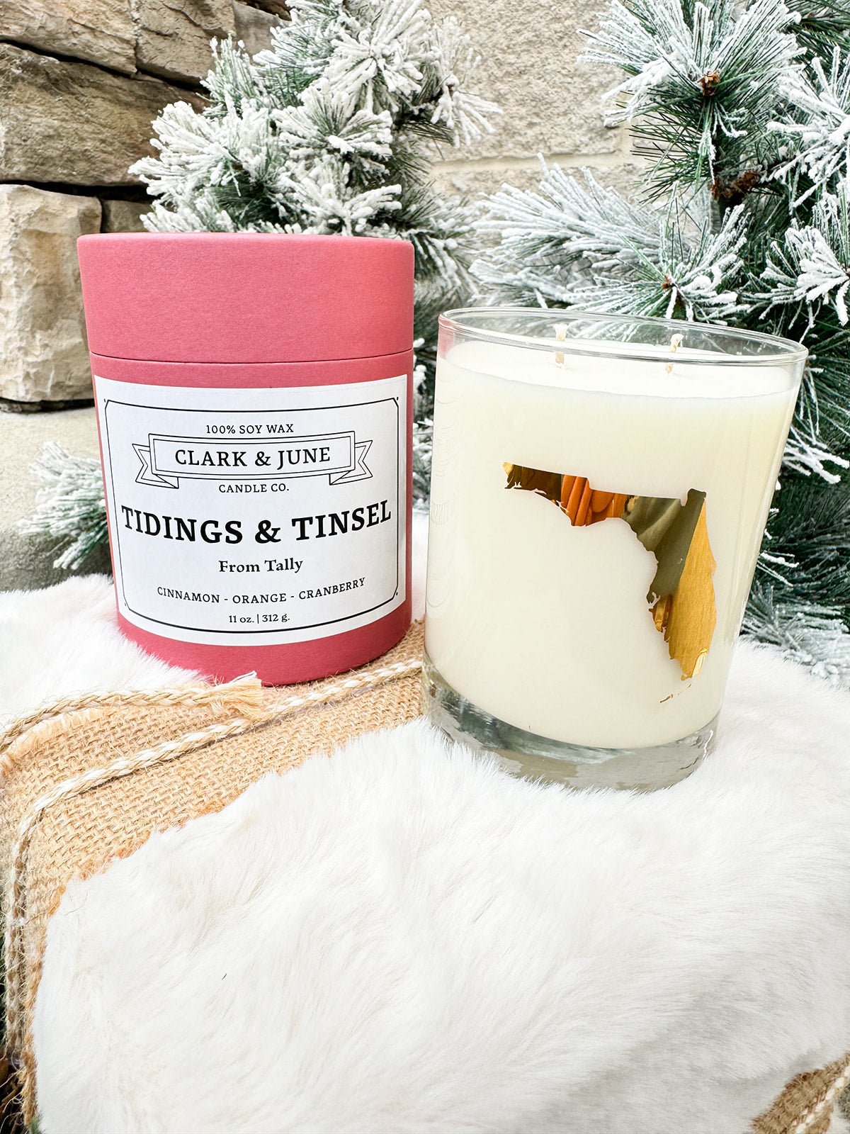 Tidings and Tinsel Candle - The Pink Pineapple 850