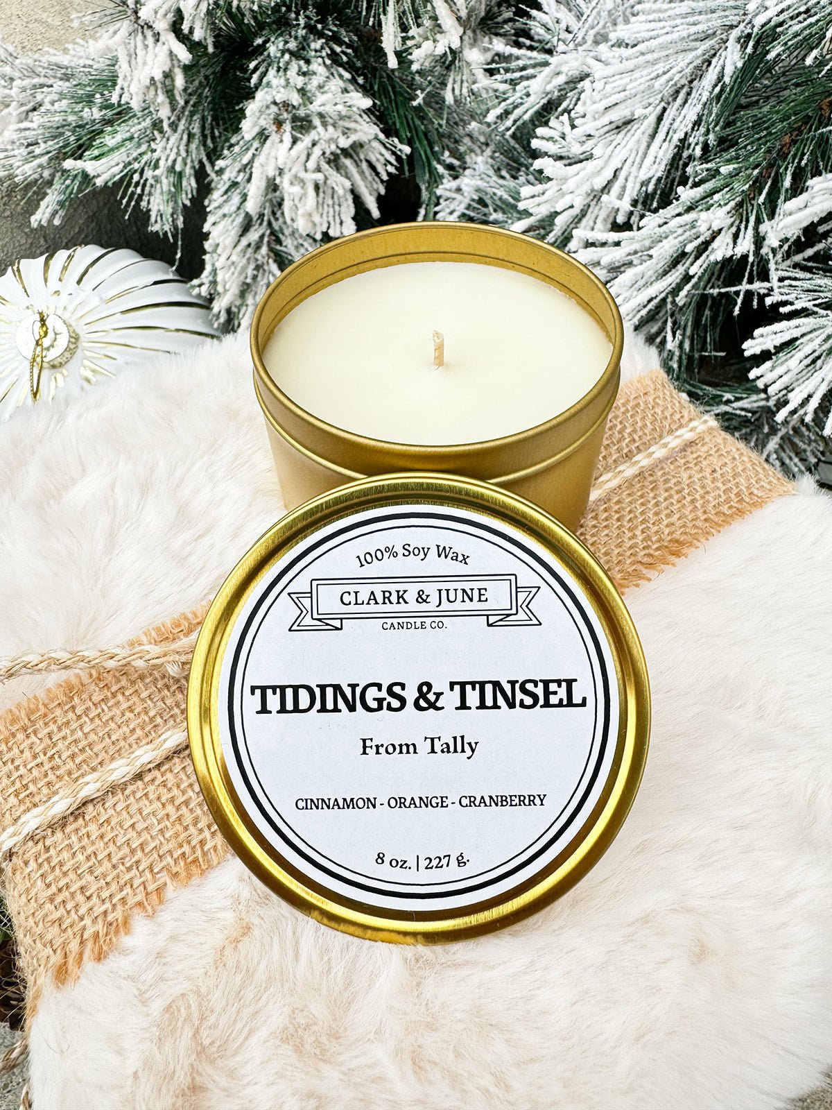 Tidings and Tinsel Tin Candle - The Pink Pineapple 850