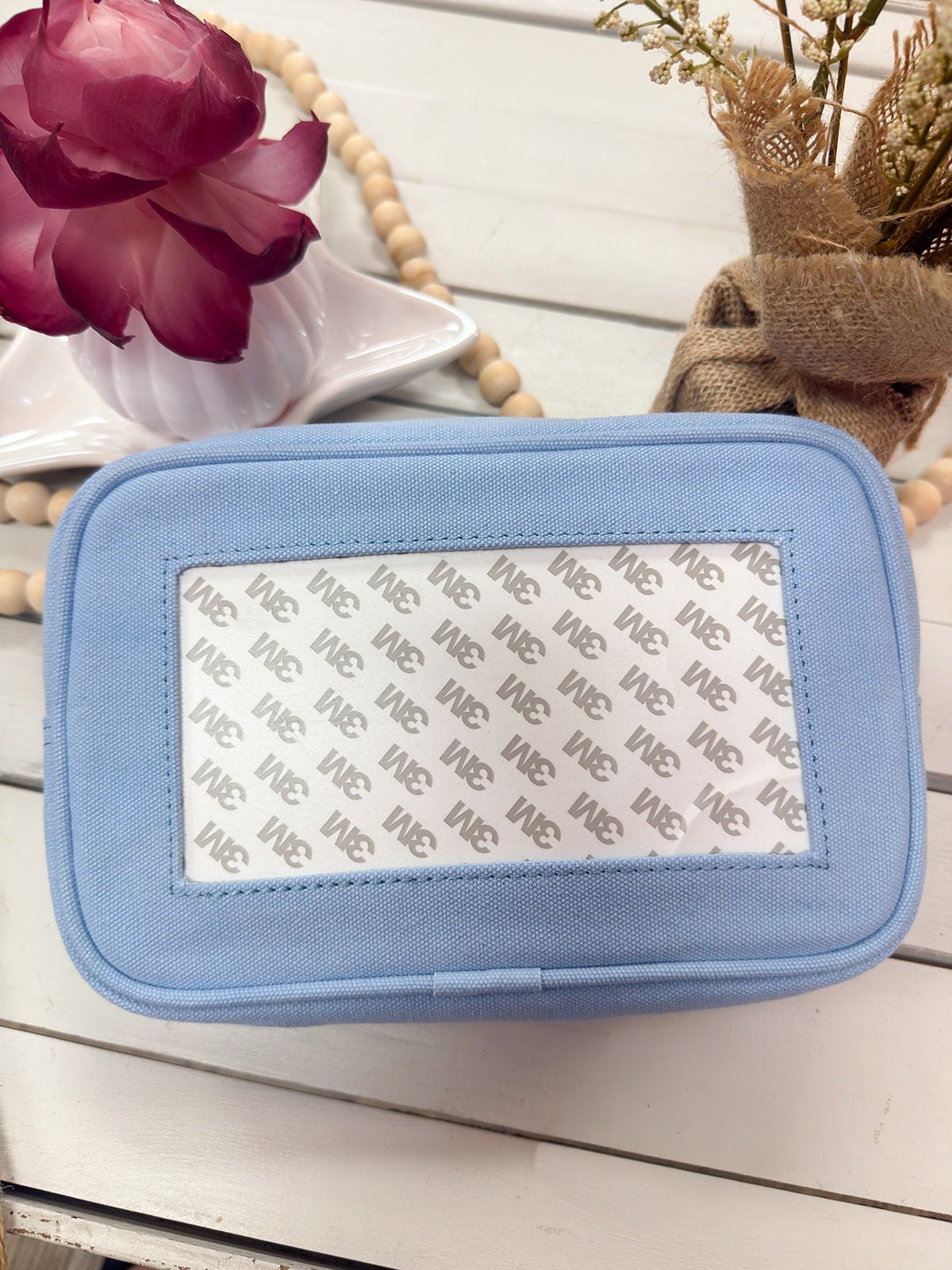 [Tilli Tomas] Light Blue Canvas Cosmetic Bag - The Pink Pineapple 850
