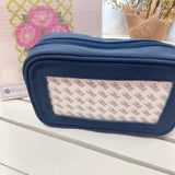 [Tilli Tomas] Navy Blue Canvas Cosmetic Bag - The Pink Pineapple 850