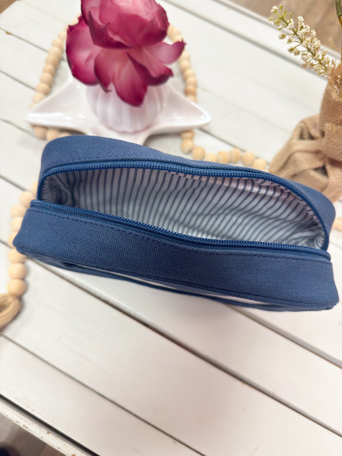 [Tilli Tomas] Navy Blue Canvas Cosmetic Bag - The Pink Pineapple 850