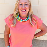 Timeless Ease Cap Sleeve Top in Coral - The Pink Pineapple 850