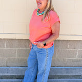 Timeless Ease Cap Sleeve Top in Coral - The Pink Pineapple 850