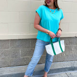 Timeless Ease Cap Sleeve Top in Mint - The Pink Pineapple 850