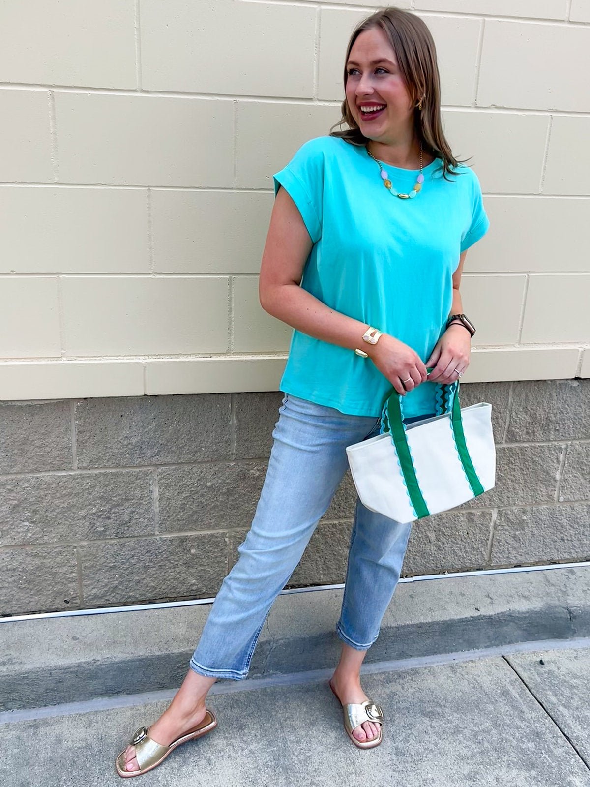 Timeless Ease Cap Sleeve Top in Mint - The Pink Pineapple 850