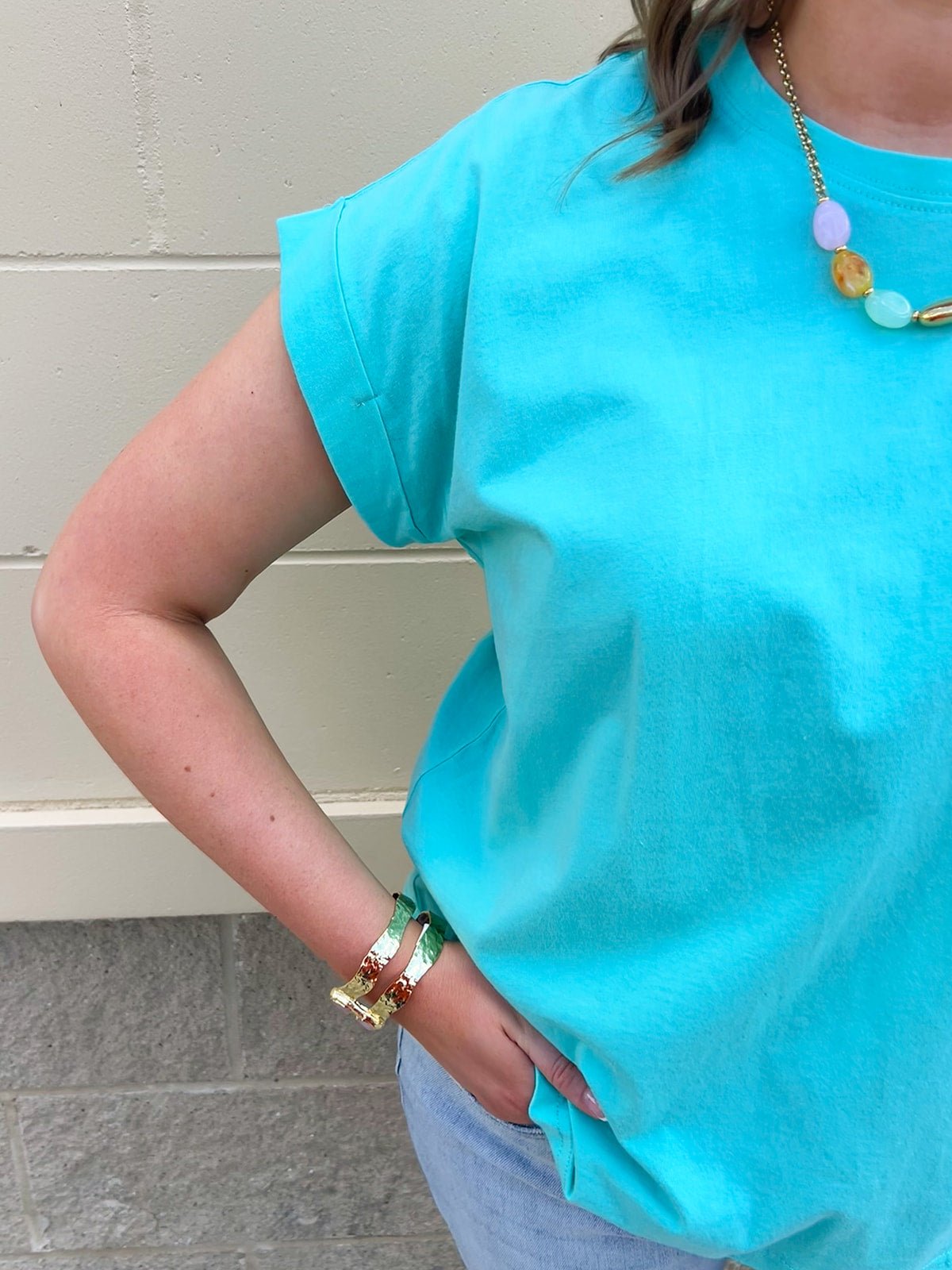 Timeless Ease Cap Sleeve Top in Mint - The Pink Pineapple 850