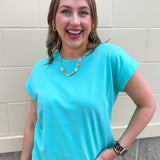 Timeless Ease Cap Sleeve Top in Mint - The Pink Pineapple 850