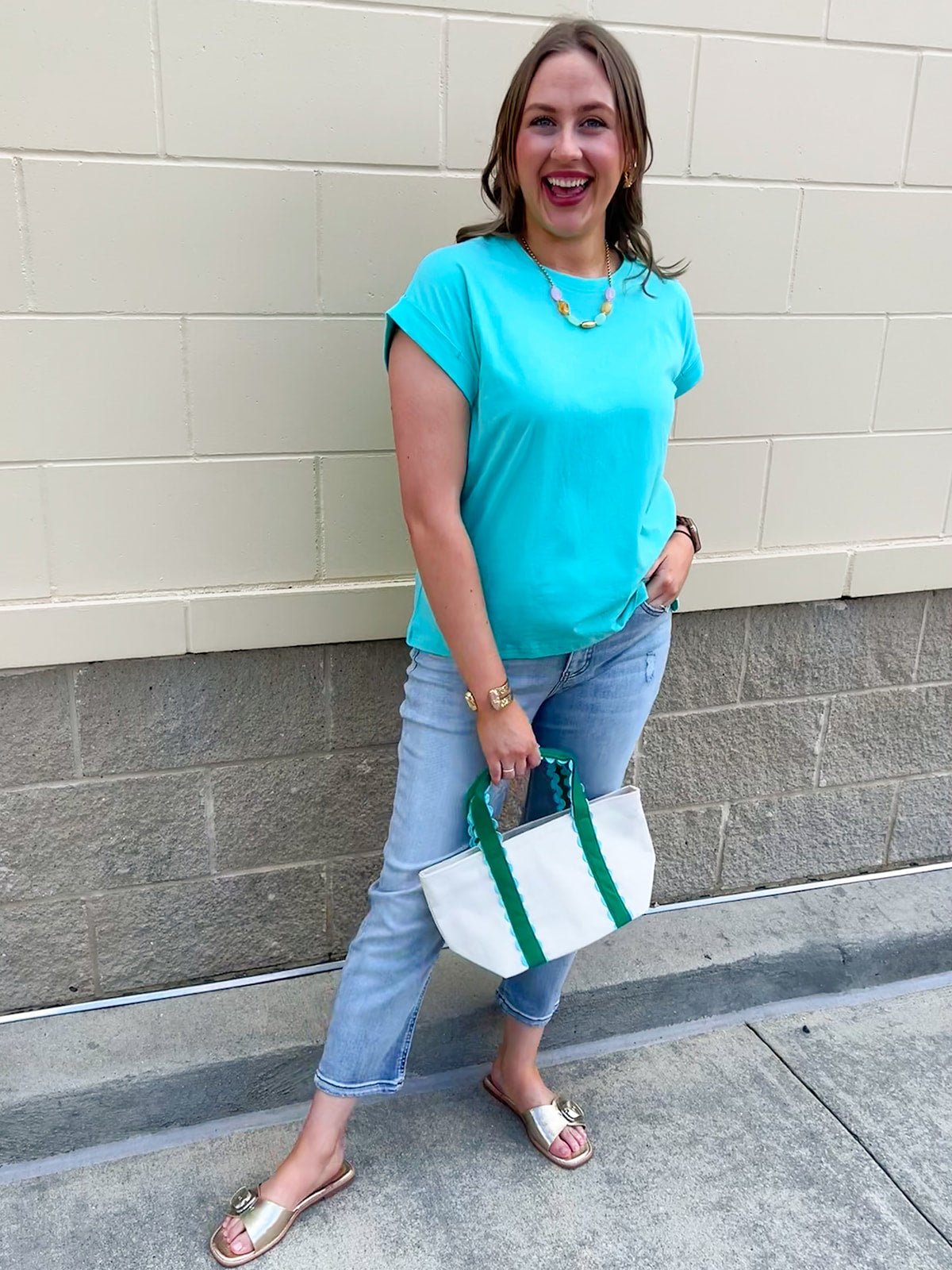 Timeless Ease Cap Sleeve Top in Mint - The Pink Pineapple 850