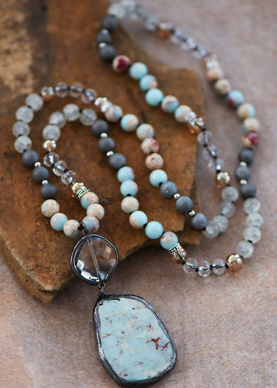 Timeless Terra Stone Necklace - The Pink Pineapple 850