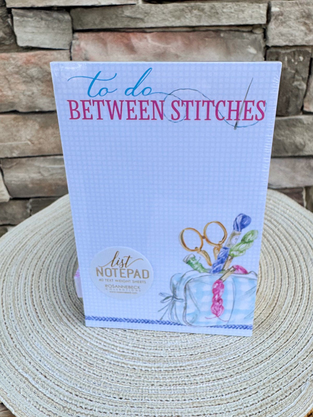 To Do Between Stitches Needlepoint Bag Large Notepad - The Pink Pineapple 850