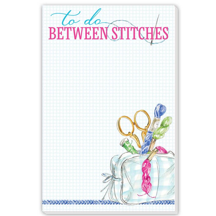 To Do Between Stitches Needlepoint Bag Large Notepad - The Pink Pineapple 850