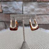 Tortoise Glow Square Hoop Earrings - The Pink Pineapple 850
