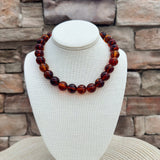 Tortoise Glow Statement Beaded Necklace - The Pink Pineapple 850