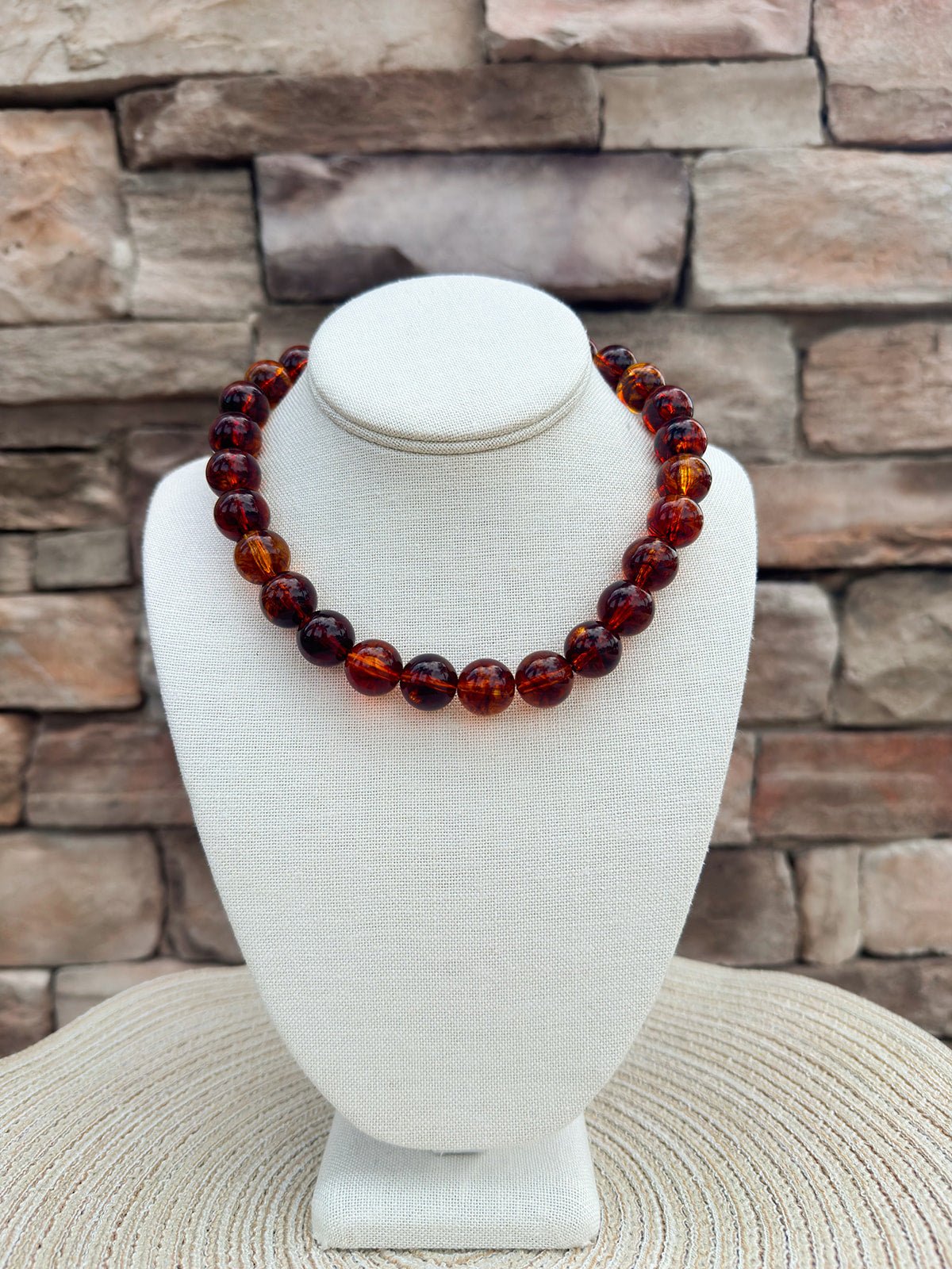 Tortoise Glow Statement Beaded Necklace - The Pink Pineapple 850