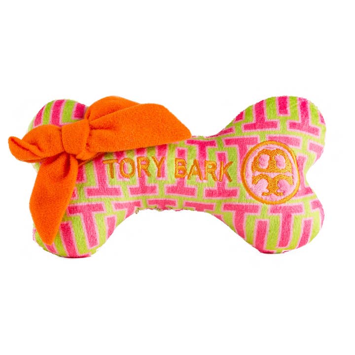 Tory Bark Bone Squeaker Dog Toy - The Pink Pineapple 850