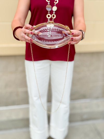 Touchdown Clear Football Crossbody - The Pink Pineapple 850