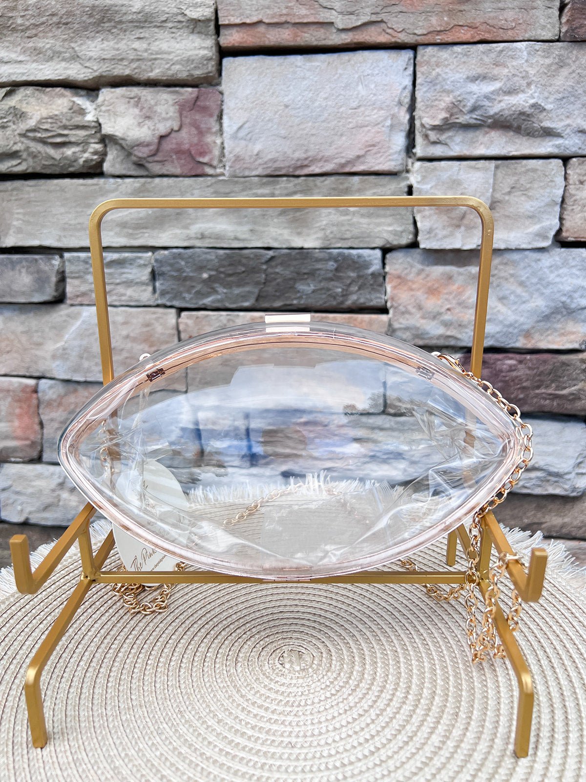 Touchdown Clear Football Crossbody - The Pink Pineapple 850