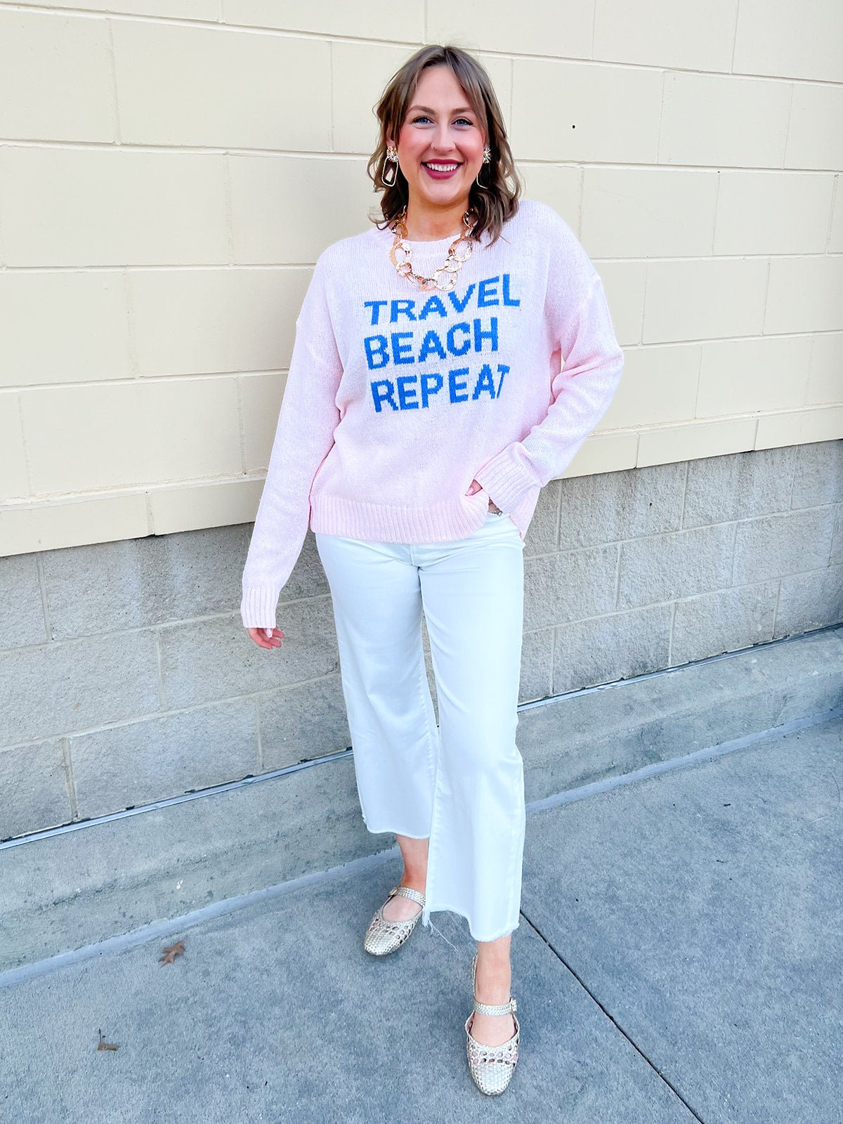 Travel Beach Repeat Sweater - The Pink Pineapple 850