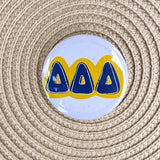 Tri Delta Blue Bubble Letters Button Pin - The Pink Pineapple 850