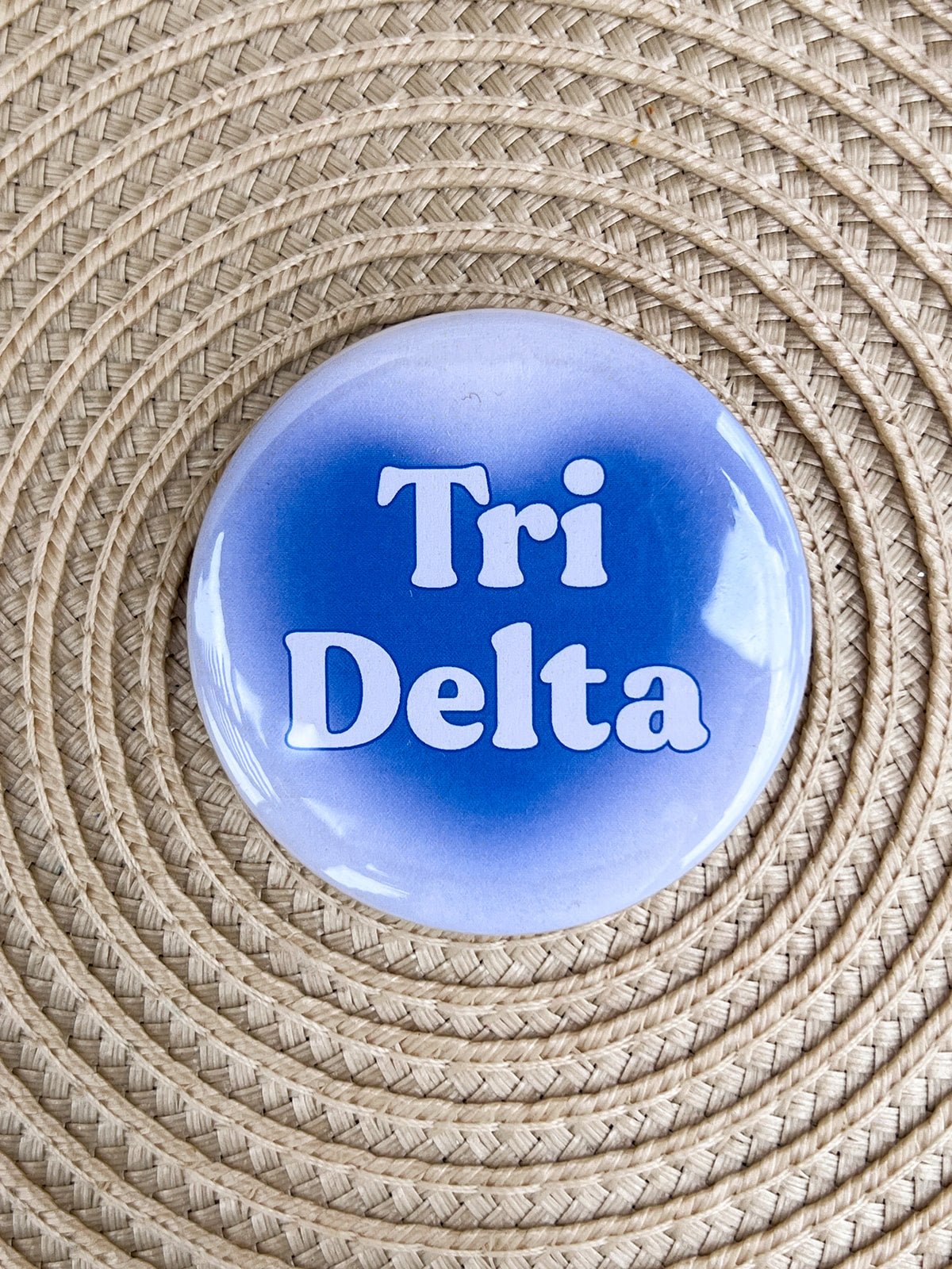 Tri Delta Blue Heart Button Pin - The Pink Pineapple 850