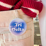 Tri Delta Blue Heart Button Pin - The Pink Pineapple 850