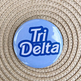 Tri Delta Blue Statement Letter Button Pin - The Pink Pineapple 850
