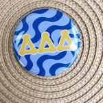 Tri Delta Blue Wave Button Pin - The Pink Pineapple 850