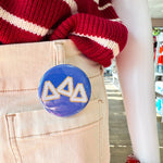 Tri Delta Glitter Letters Button Pin - The Pink Pineapple 850
