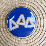 Tri Delta Glitter Letters Button Pin - The Pink Pineapple 850