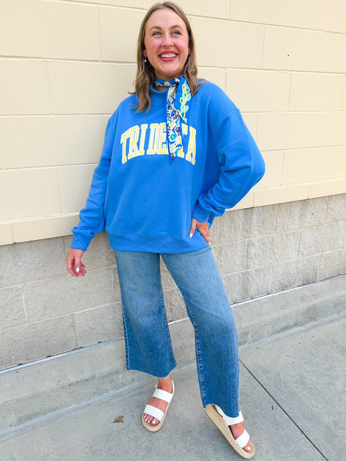 Tri Delta Mock Neck Sweatshirt - The Pink Pineapple 850