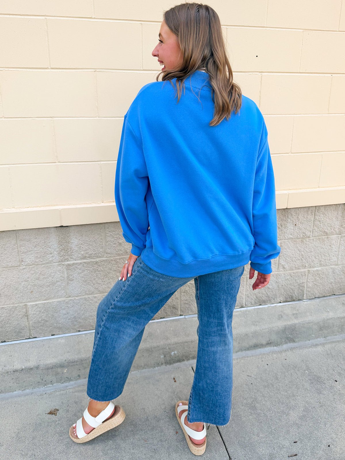 Tri Delta Mock Neck Sweatshirt - The Pink Pineapple 850