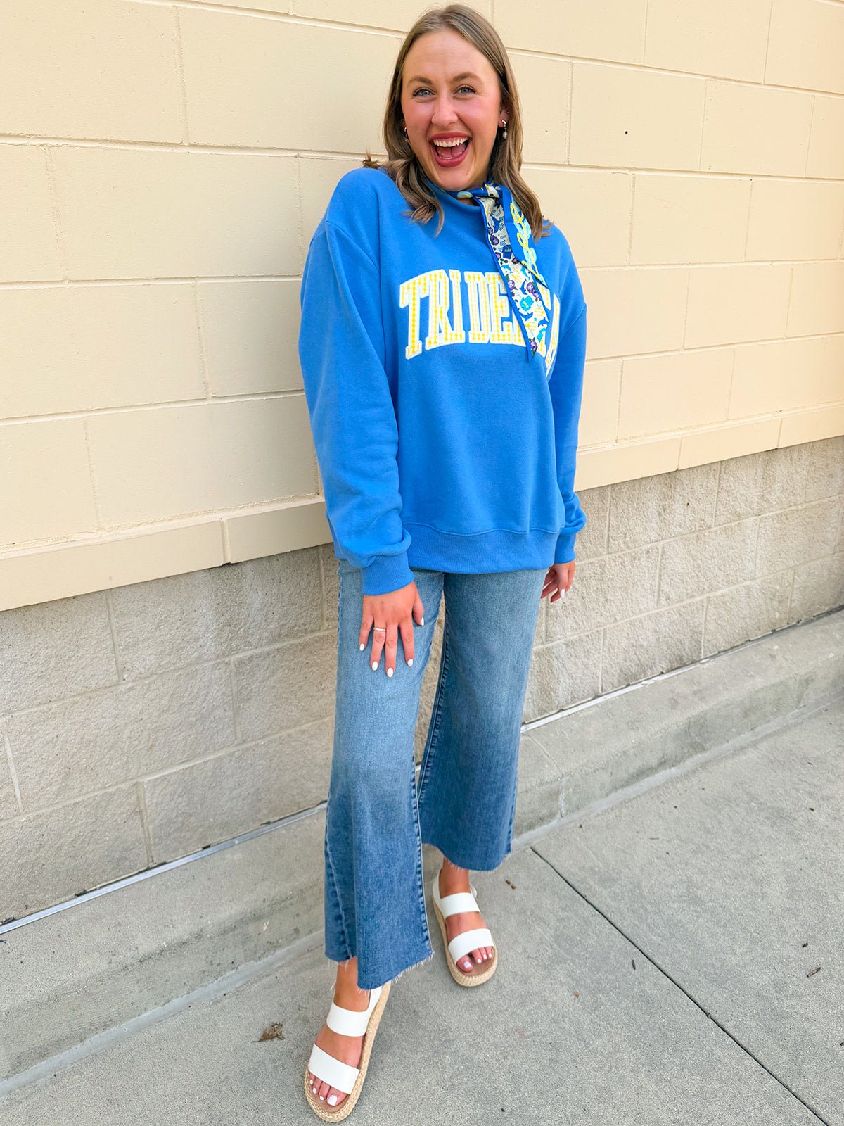 Tri Delta Mock Neck Sweatshirt - The Pink Pineapple 850