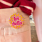Tri Delta Pink Stars Button Pin - The Pink Pineapple 850